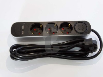 Нови предложения Разклонител ВЕСТО 3гн. 3м. с ключ и USB